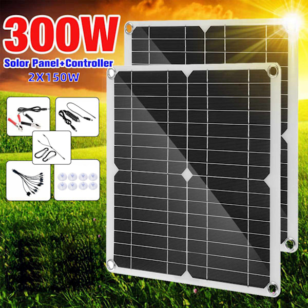 Högeffektiv Monokristallin Solpanel Kit, Portabel Solcellsladdare För Nödsituationer Och Utomhusaktiviteter, Lättviktsdesign Med