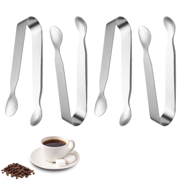 4 stk. isterntang sukkertang, mini serveringstang, rustfrit stål tang lille køkkentang til te-selskab kaffebar