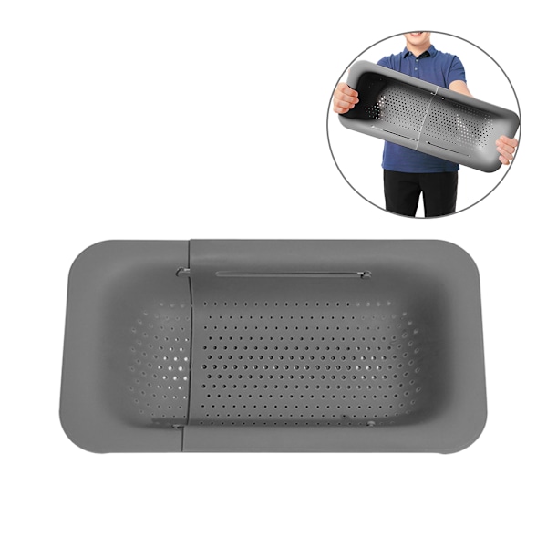 Retractable Sink Drain Basket Plastic Sink Drying Rack Extendable Colander Over Sink Vegetable Fruits Strainer