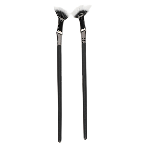 2 st Mascara Fan Bent Brush Dubbel Lager Förhindra Klumpning Förbättra Nedre Fransar Fan Mascara Applicering Borstar