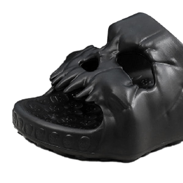 Herr Skull Tofflor EVA Tjock Sula Halksäkra Mjuka Skull Tofflor för Sommar Utomhus Svart 42/43