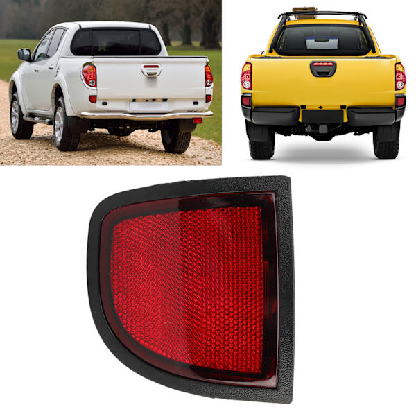 Bagagerumsreflektor Rød Baglygte Side Reflektor Panel Udskiftning til Mitsubishi L200 Triton ML MN 2005 til 2015 Venstre 8355A015