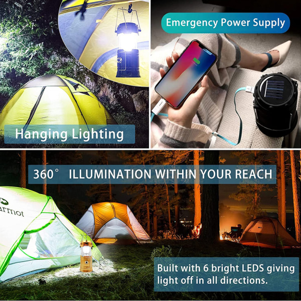 Multifunktionell tältlampa bärbar stretchlampa för camping