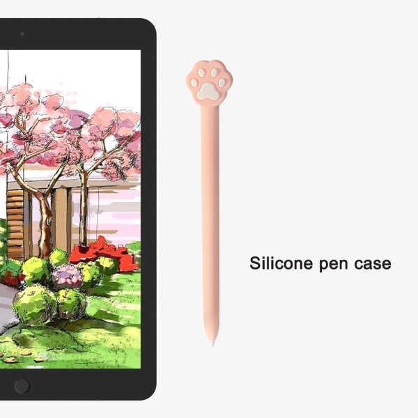 Sarjakuva Apple Pencil 2. sukupolven kynäteline silikonista Stil: Rosa katttass;