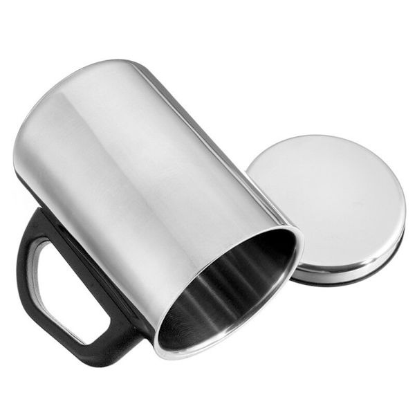 350/500ml Rostfritt Stål Dubbelvägg Isoleringsmugg med Lock Vatten Öl Kaffe Mugg Present