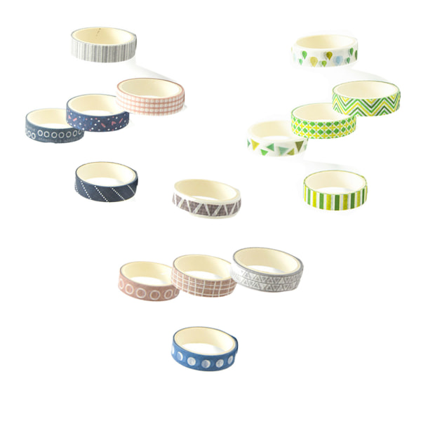 15 ruller mønster tape dekor tapes DIY innpakningspapir tape for