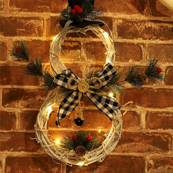 Juledekoration Rattan Guirlande Deko med LED, Form af