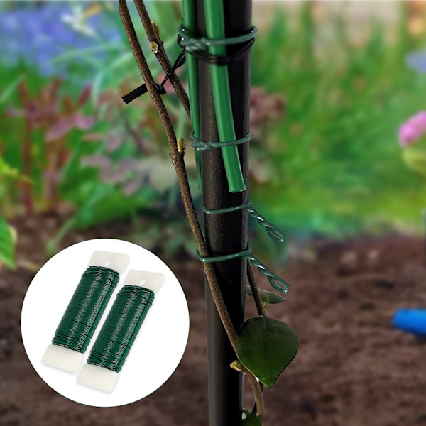 Stark tråd för blomsterarrangemang, fast beläggning säkerställer långvarig skönhet, idealisk för kransbindning, 22 gauge spoltråd, lätt att använda för