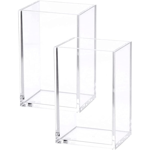 2 Pack Clear Acrylic Pencil Pen Holder Cup, Makeup Brush Holder