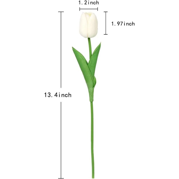 24 Pakke falske Tulipaner Lilla Real Touch Tulipaner Blomster Tulipaner