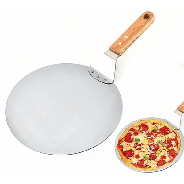 Rose-Rustfritt Stål Pizzaskall 43,5 x 25,5 cm med Tretrehåndtak