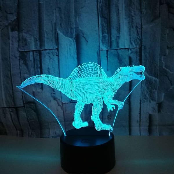 Night Light 3D Lamp 7 Colors Changing LED Night Light with Smart Touch & Remote Control 3D Night Lights (Dinosaur Spinosaurus)
