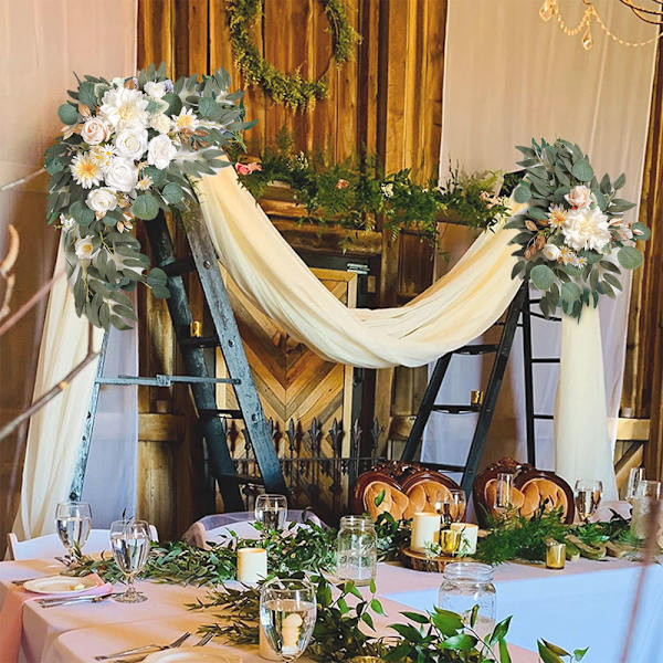 2 stk Blomster Bryllupsbue Kunstige Blomster til Bryllupsseremoni Skilt Blomster til Buegang til Bryllup