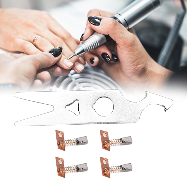 2 par kolborstnyckel set nagelborrmaskin handstycke tillbehör reservdel