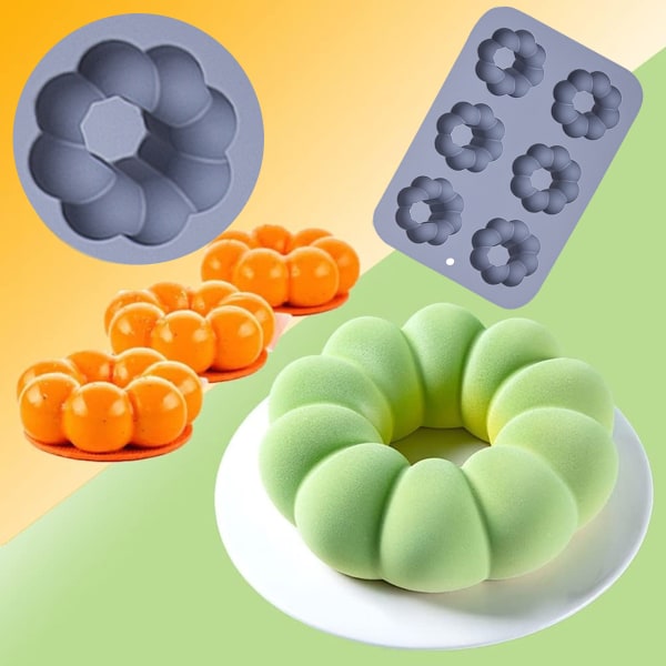Silikon donutform, donutform, 6-kammer gjenbrukbar kakeform, kjøkken, oppvaskmaskin, ovn