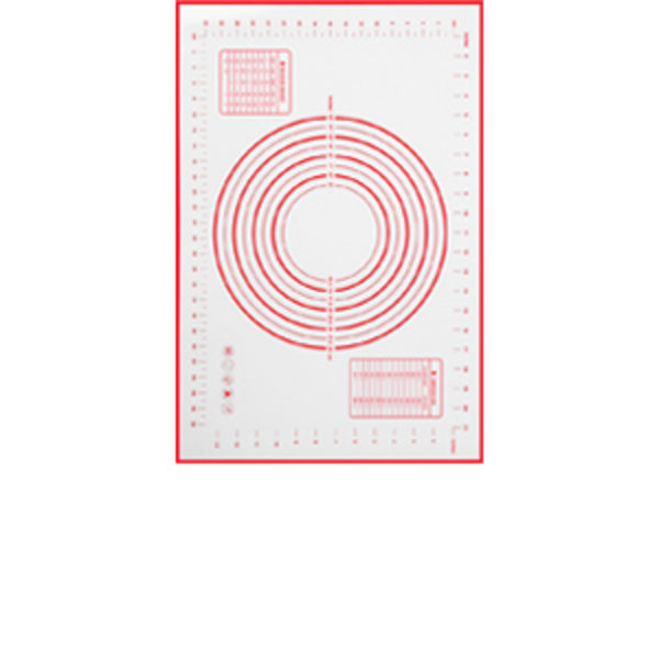 Suuri silikoninen taikinamatto Erikoispaksu tarttumaton leivinmatto, jossa on mittausfonanttimatto, vastamatto, taikinarullamatto, uunivuoraus, piirakkakuorimatto 1#Red L-16
