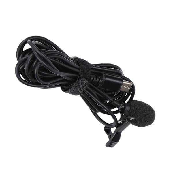 USB C-mikrofon extern lapel-klämma mikrofon kompatibel för smartphone PC-videokamera kameror