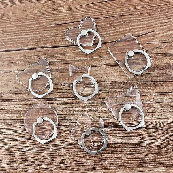 Universal Magnetic Phone Holder Ring Stand Compatible with iPhone Samsung Transparent