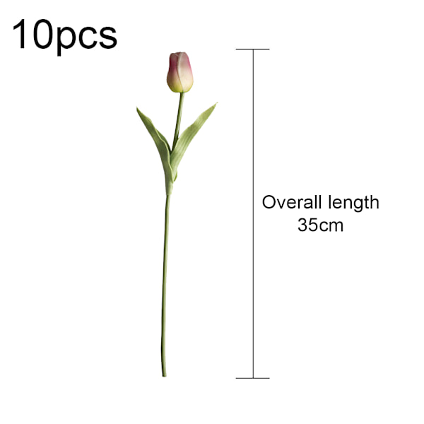 10 stk PU Kunstige Tulipaner Ekte Touch Kunstige Blomsteroppsats