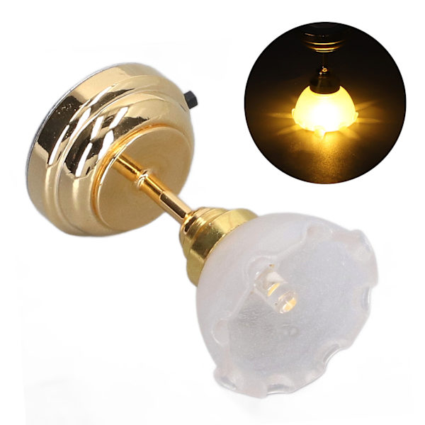 1/12 Skala Dockhus Kupol Ljus Dekoration Blomma Form Miniatyr Dockhus LED Ljus