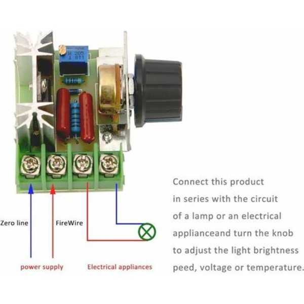 2000W 25A SCR Varvtalsregulator Hög Effektivitet Konstant Spänning