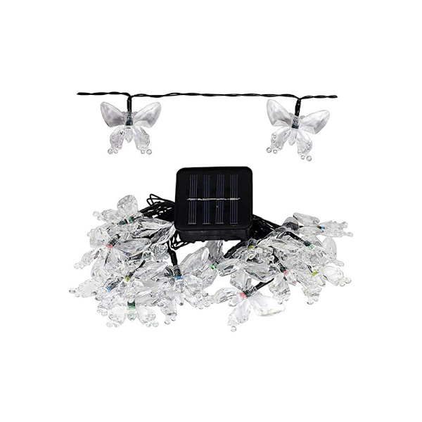 Solcellslingor 23ft 50 LED solfjärilslampor för veranda
