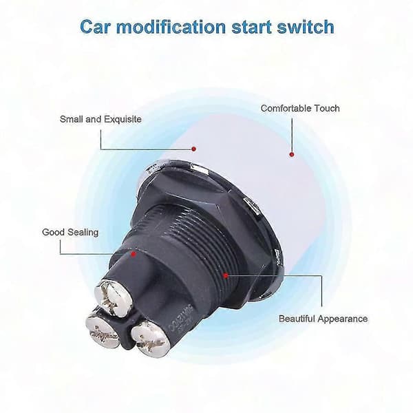12V 50A Bilmotor Start Trykknapp Bryter Tenningsstarter (Rød)