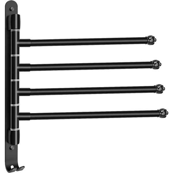 Swivel Wall Mounted Towel Rack with 4 Arms 180°