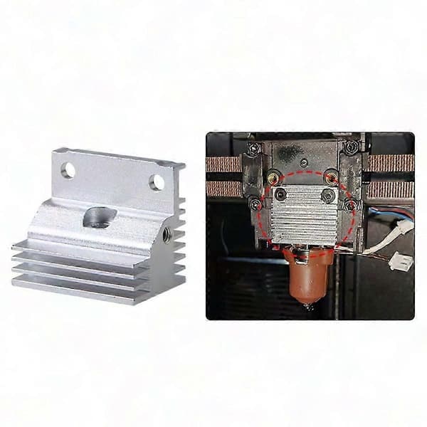 Højtemperatur Hotend Køleplade til Creality K1/K1 MAX/K1C 3D-printer Silver