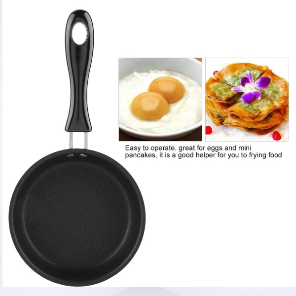 Mini-Bratpfanne, 12 cm, Eisenpfanne, Antihaftbeschichtung, Ei kleiner Küchenherd, mit Griffen, für kleine runde Frühstückseier