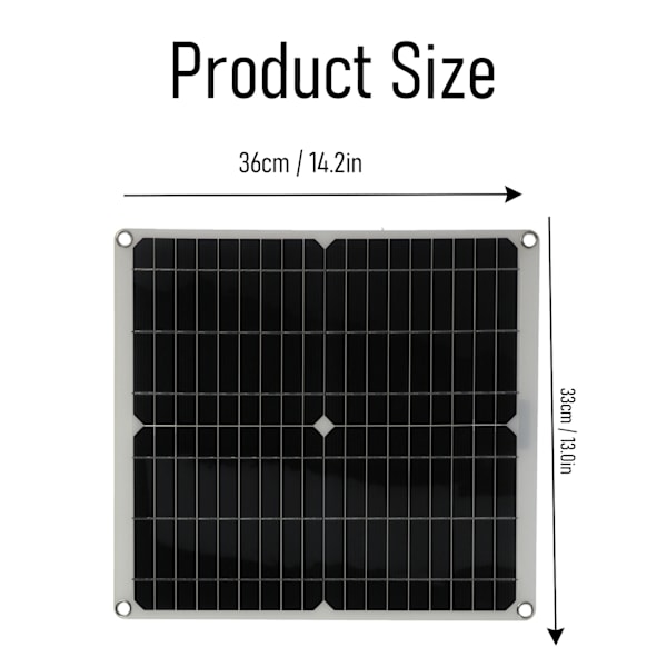 Högeffektiv Monokristallin Solpanel Kit, Portabel Solcellsladdare För Nödsituationer Och Utomhusaktiviteter, Lättviktsdesign Med