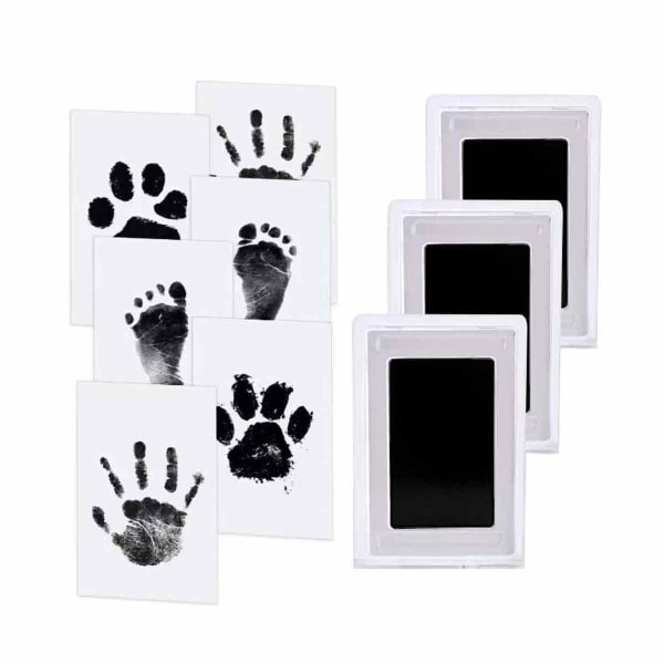 3 st Baby Imprint Set Baby Handprint och Footprint Clean Touch Ink Pad Baby Handprint Baby Skin Does Not Come