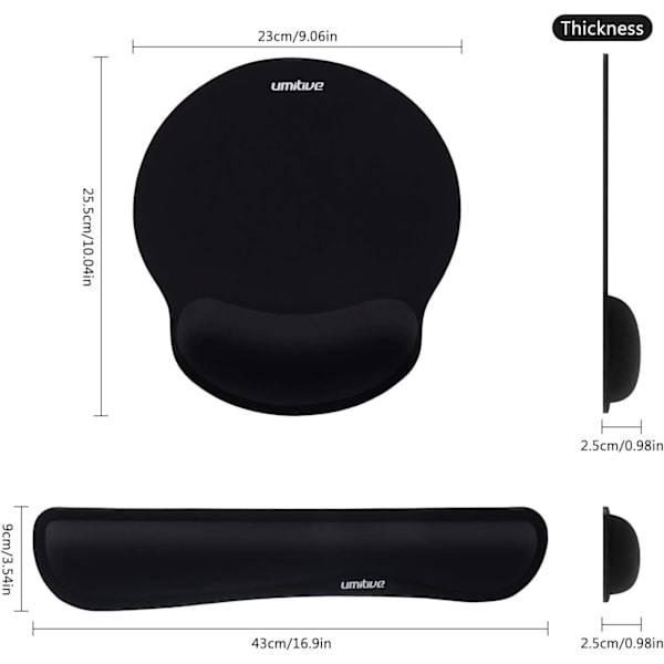 Tangentbord handledsstöd musmatta handledsstöd stödplatta för tangentbord och mus, ergonomiskt minnesskum handledsstöd för smärtlindring och skrivning