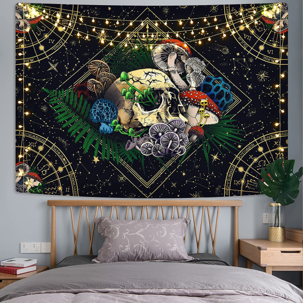 Skull Tapestry Färgglad svamptapet Constellation Tapestry 70.9 in x 90.5 in