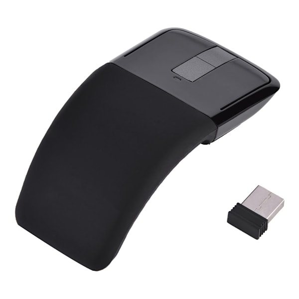 2,4 GHz hopfällbar trådlös Arc Touch-mus med USB-mottagare för PC, bärbar dator, smart-TV, svart
