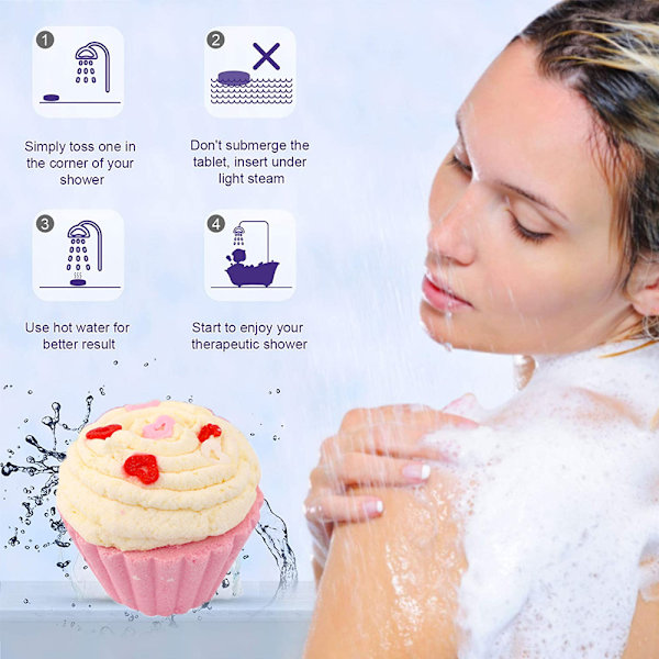 Bath Bombs Gaveesett, Hudfuktighet, for Boble- og Spabad. Bir