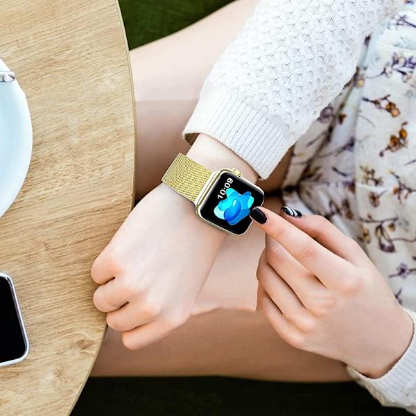 Vaihdettava ranneke yhteensopiva Apple Watch -rannekkeen kanssa 41 mm 40 mm 38 mm naisille/miehille, kaksoismagneettiset säädettävät rannekkeet
