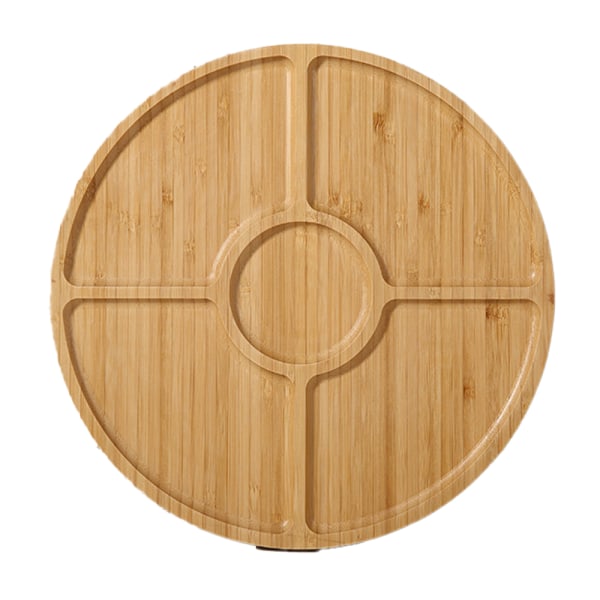 Round Wood Serving Tray Decorative Wooden Food Tray