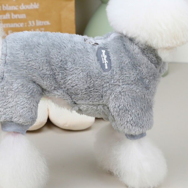 Husdjurspyjamas Sherpa Fleece Jammies med D-ring för små hundar katter, valpsweater pyjamas jumpsuit mjuk päls, Yorkie Chihuahua varma vinterkläder,