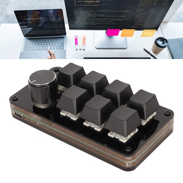 Makroprogrammerings tastatur Hotswap Enhånds Blå Bryter Mini 7 Nøkkel Mekanisk Tastatur med Knott for Spill Arbeid