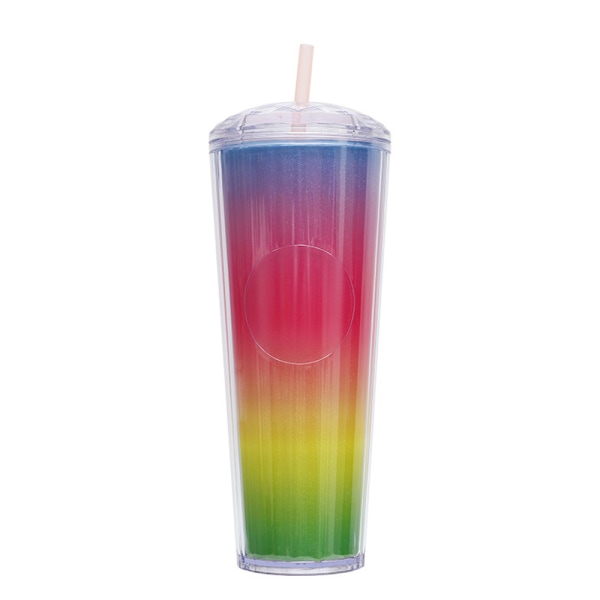 750 ml kuppelformet kaldtvannskopp, drikkebeger, dobbeltlags plast