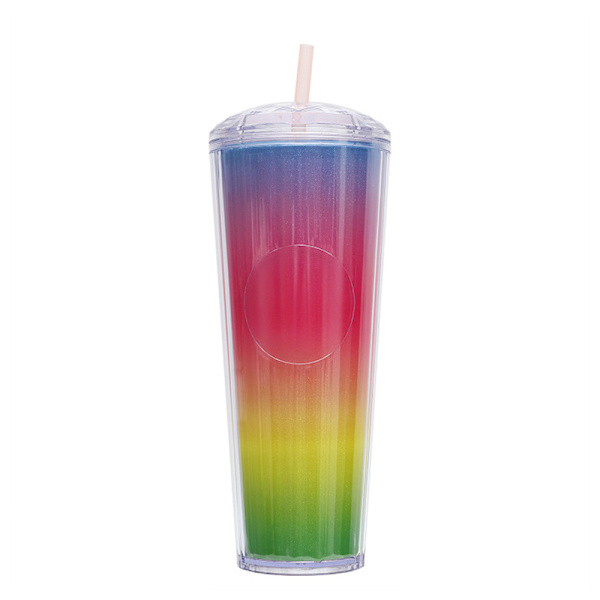 750 ml kuppelformet koldt vand kop, drikkekop, dobbeltlags plast