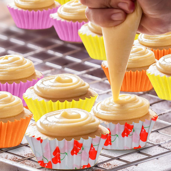 Cupcake liner muffin kopper i forskellige farver, fødevaregodkendt bagepapir