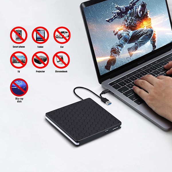 Eksternt DVD-drev, Amicool USB 3.0 Type-C CD DVD +/-RW optisk