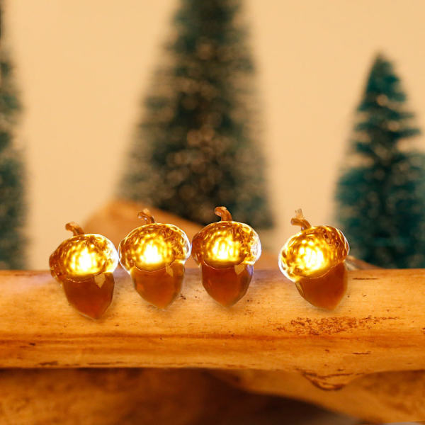 3D Twinkle Acorn Fall Dekorationer Høst String Lights til