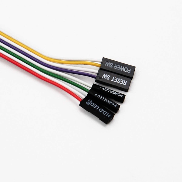 2-pack ATX-strömbrytare för datorhölje med 2 x LED-lampor, röd och grön, 27 tum, ATX-höljesfrontpanel