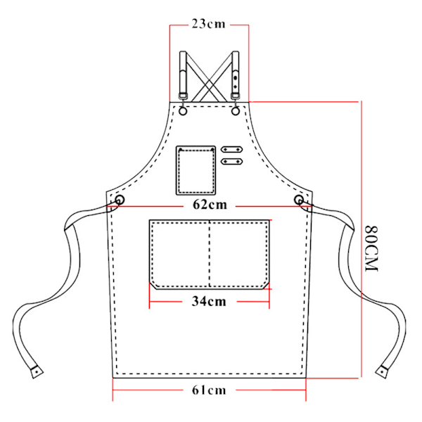 Työesili Unisex Canvas Selkäremmit 3 taskulla Kokki Esiliit Puutyöt Maalaus