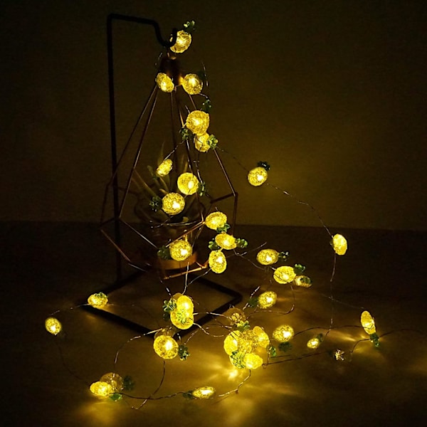 Ananasformade ljusslingor 14ft 40 LED 8 lägen Varmvit Väderbeständig