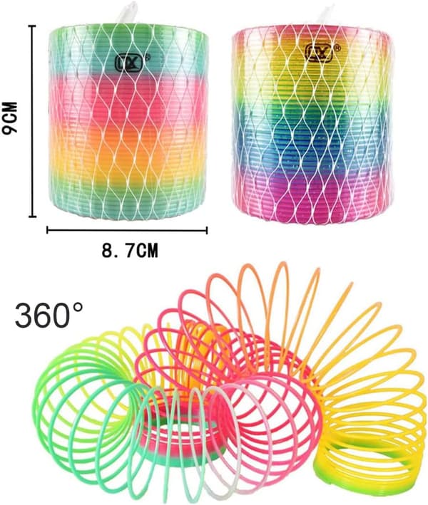 2 stk. Regnbue Spiralfjeder Regnbue Spiral Legetøj Mini Regnbue