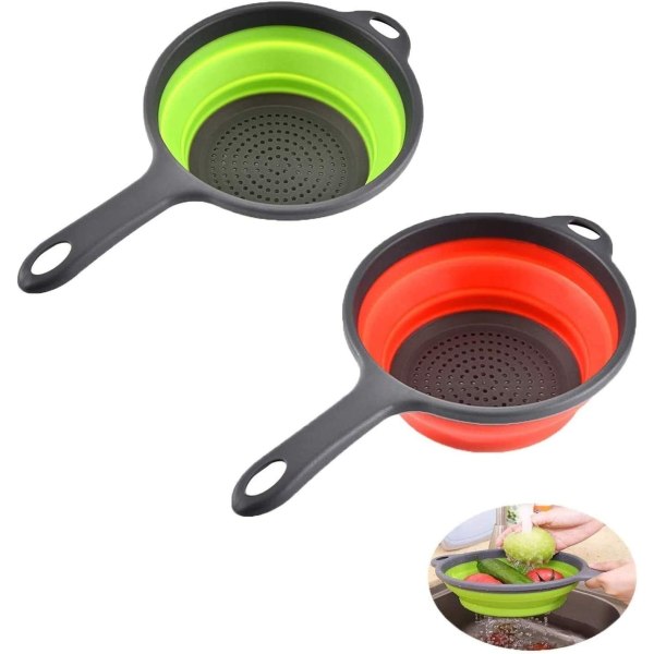 2 Pack Kitchen Foldable  Strainer Colanders, Collapsible